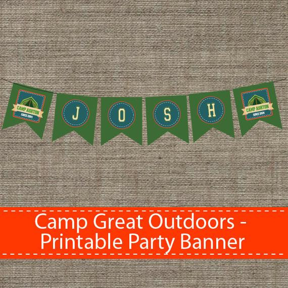 DIY Outdoor Banner
 Items similar to Camp Great Outdoor Party Banner DIY