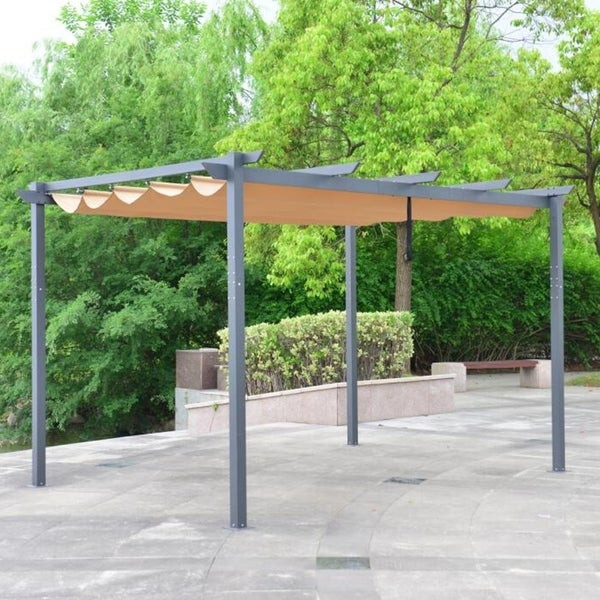 DIY Outdoor Canopy Frame
 Shop ALEKO DIY Frame Aluminum Outdoor Retractable Canopy