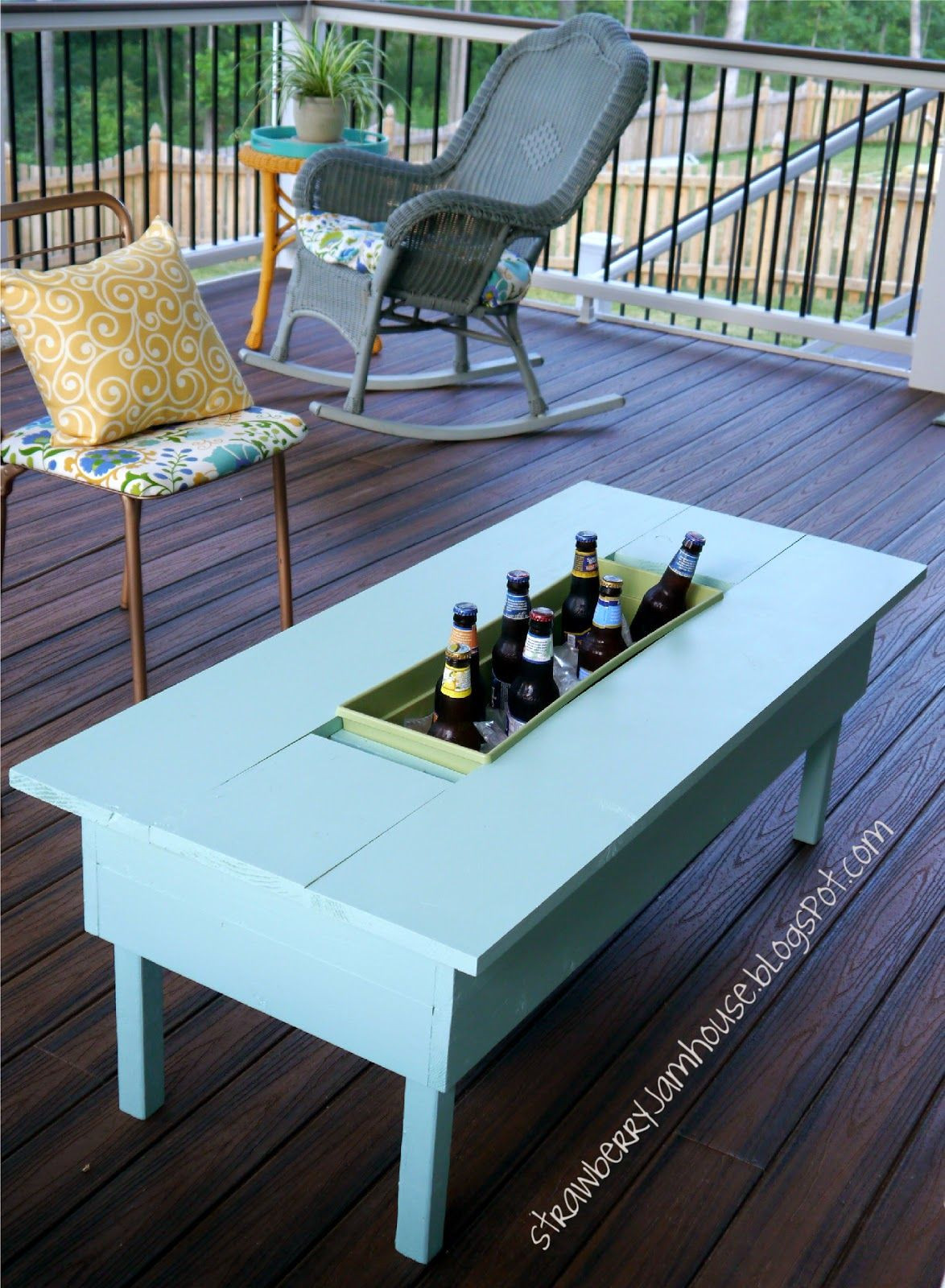 DIY Outdoor Cooler Table
 How To Build Upgrade An Outdoor Table With Built in Cooler