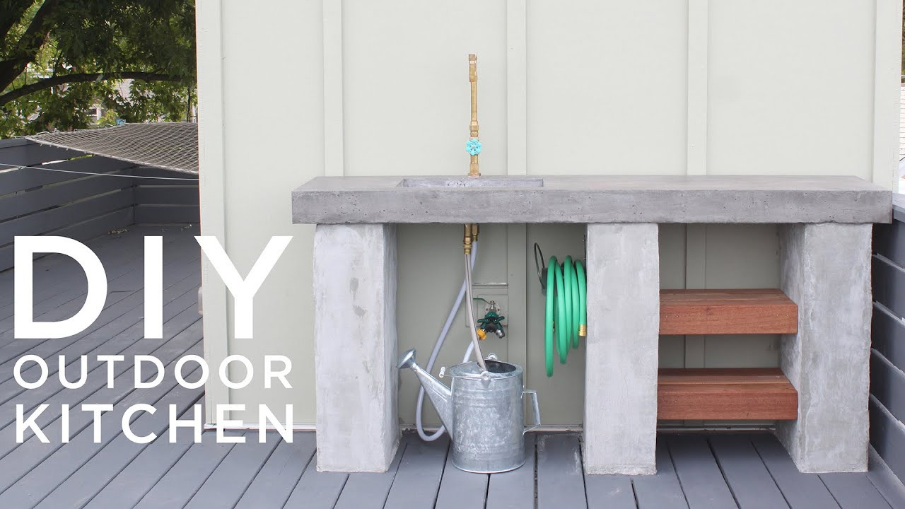 DIY Outdoor Countertop Ideas
 DIY Outdoor Kitchen with Concrete countertops and sink
