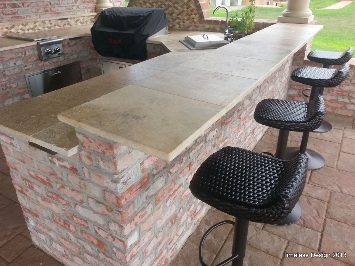 DIY Outdoor Countertop Ideas
 Honed Travertine Outdoor Kitchen & Bar