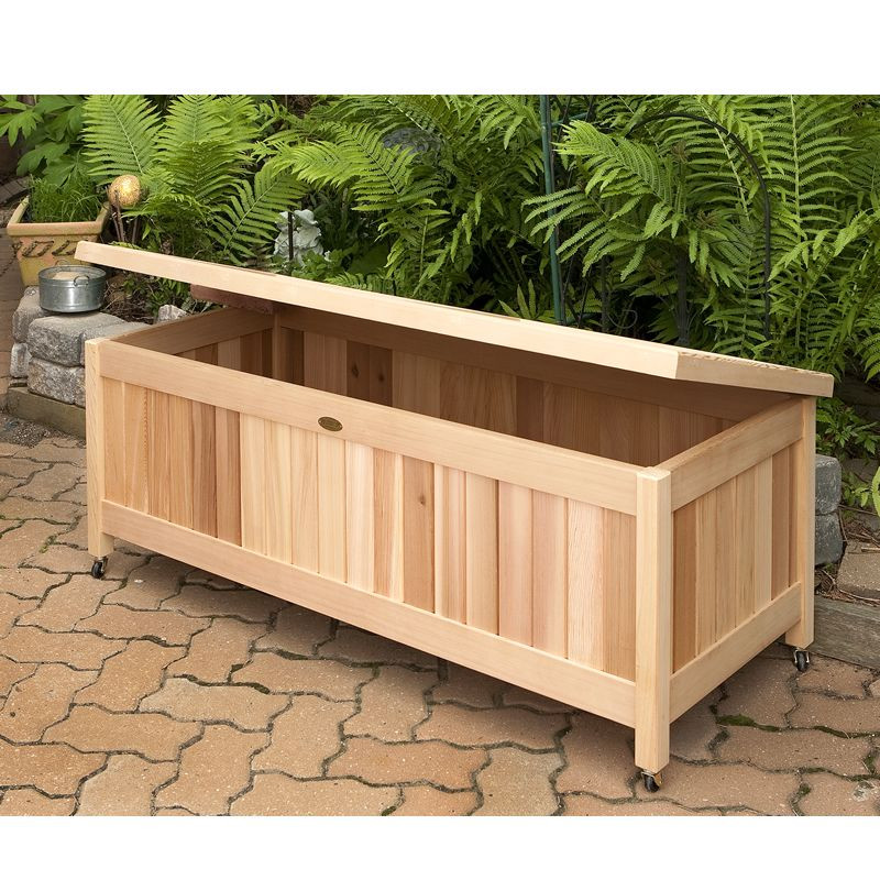 DIY Outdoor Cushion Storage
 Outdoor Cedar Storage Box Great for toys gardening