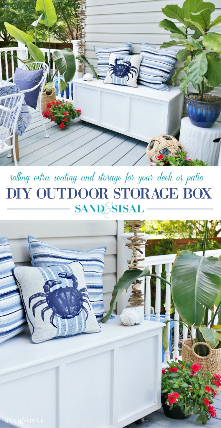 DIY Outdoor Cushion Storage
 DIY Outdoor Storage Box Bench Sand and Sisal