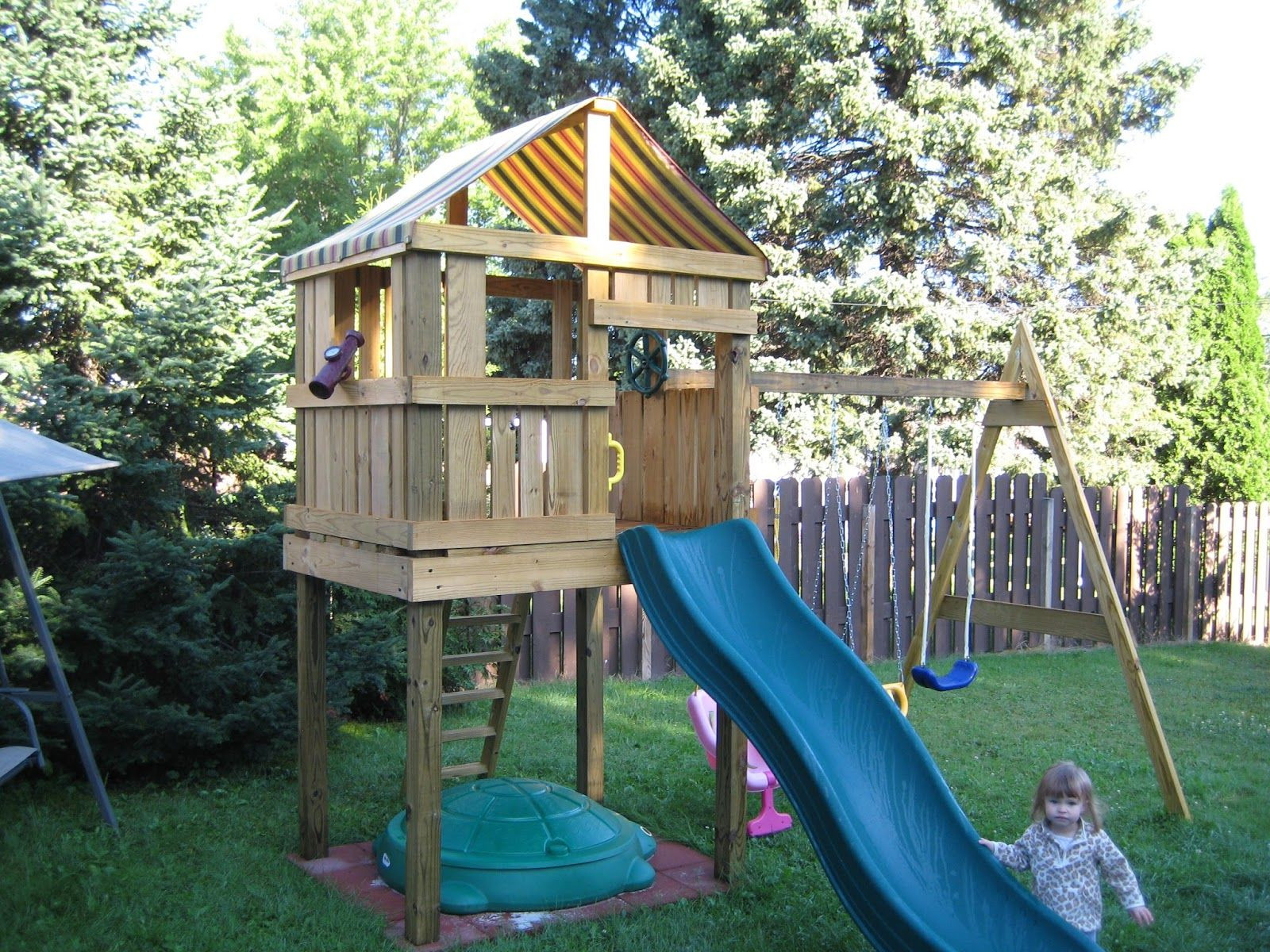 DIY Outdoor Fort
 ideas for swing set and fort Google Search