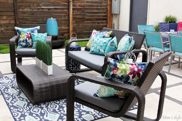 DIY Outdoor Furniture Cushions
 diy with style The No Sew Way to Reupholster Outdoor