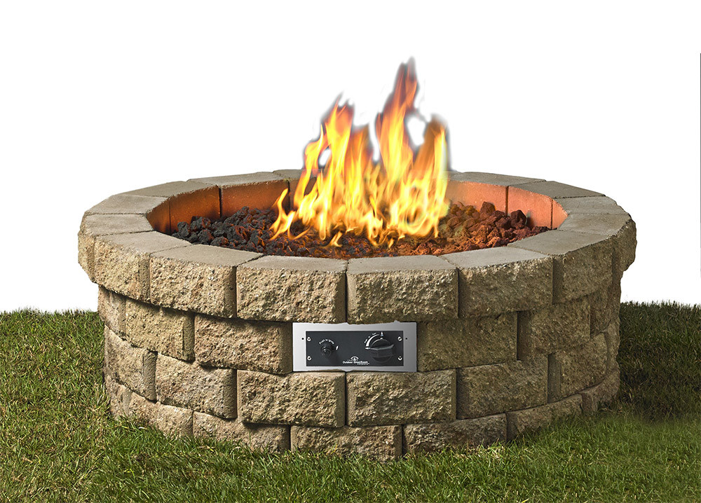 DIY Outdoor Gas Fireplace Kits
 Hudson Stone Gas Fire Pit Kit HUD 46 K