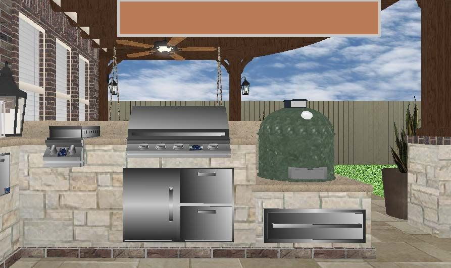 DIY Outdoor Grill Vent Hood
 grill egg vent hood against pergola