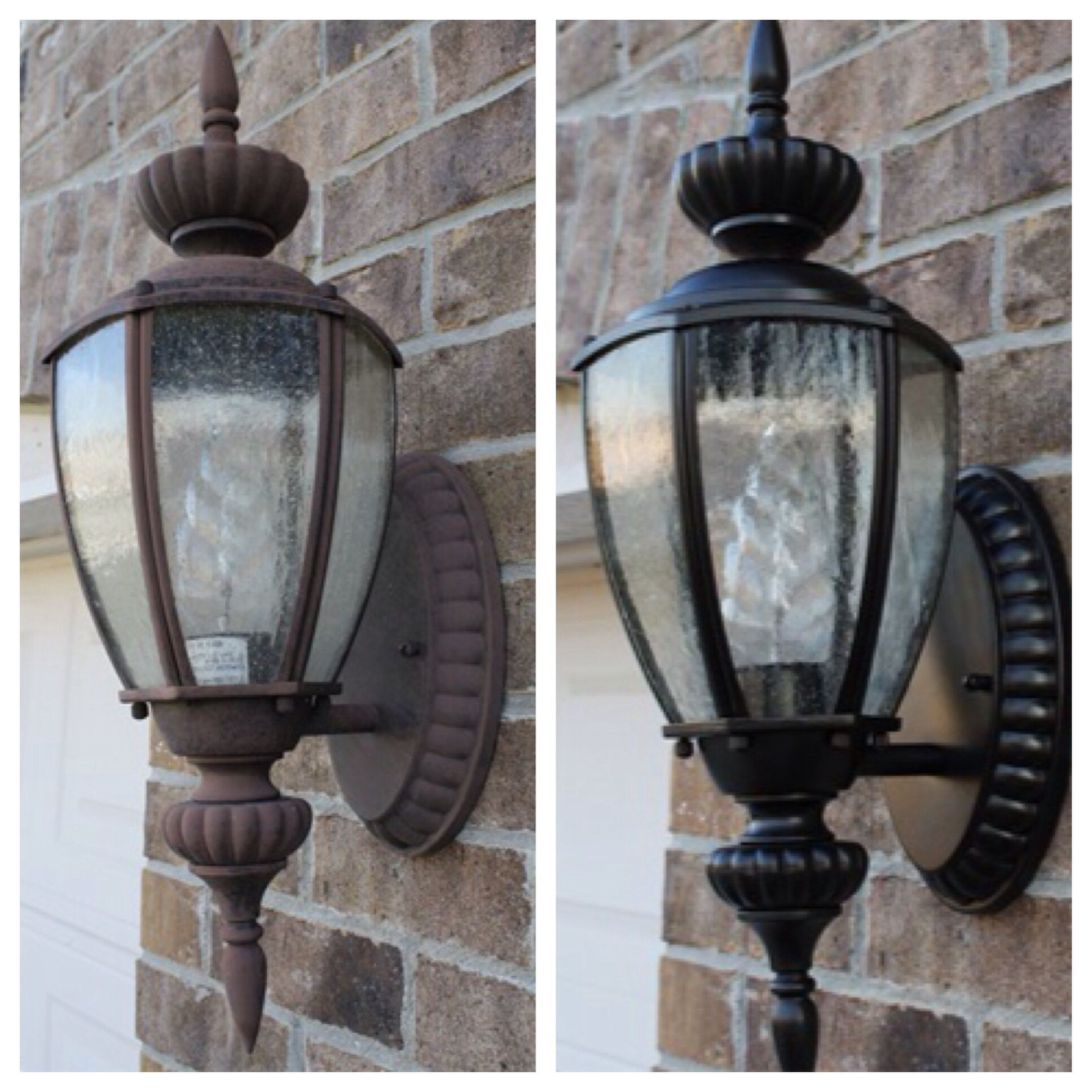 DIY Outdoor Lighting Fixtures
 Spray painting outdoor lights it works With images