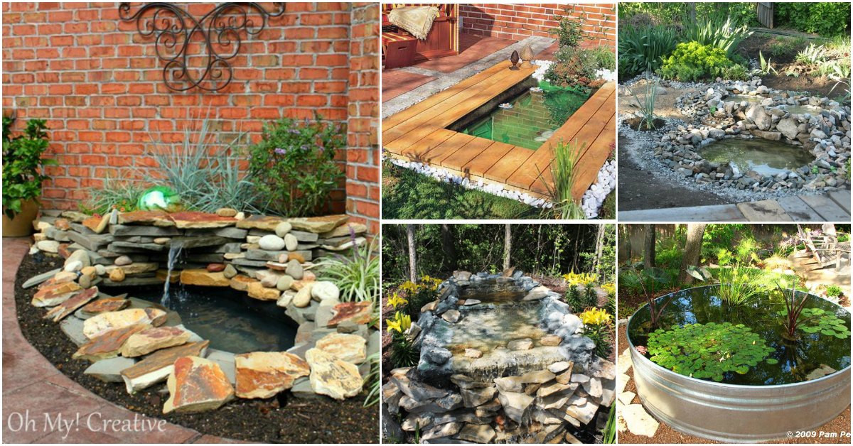 DIY Outdoor Pond
 15 Bud Friendly DIY Garden Ponds You Can Make This