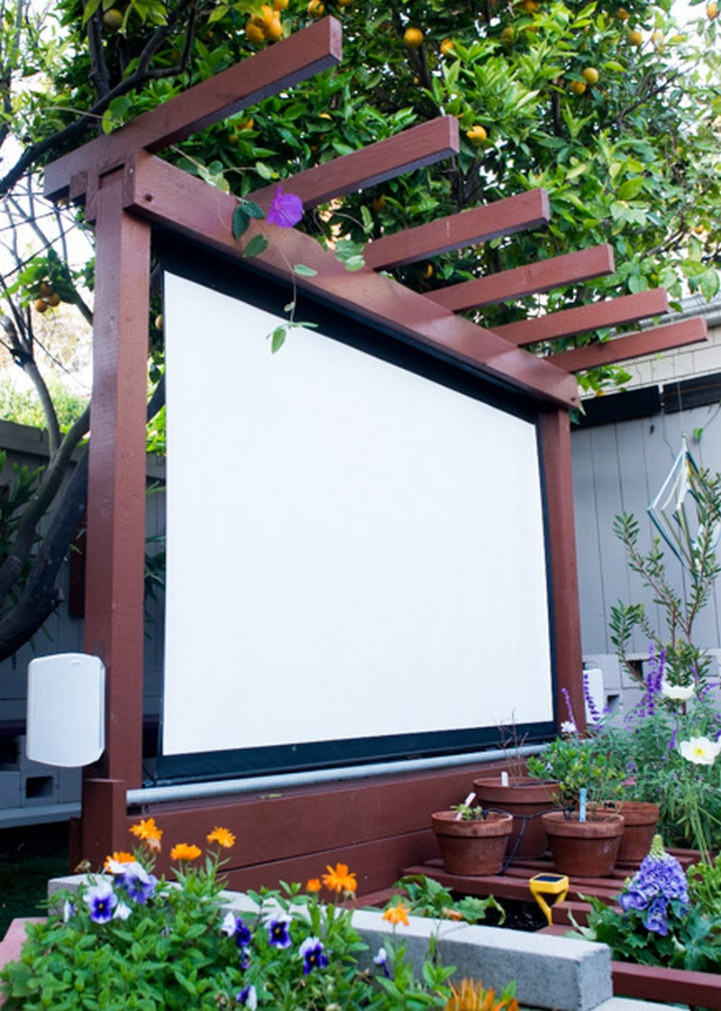DIY Outdoor Screen
 Bring more entertainment to your backyard by building an