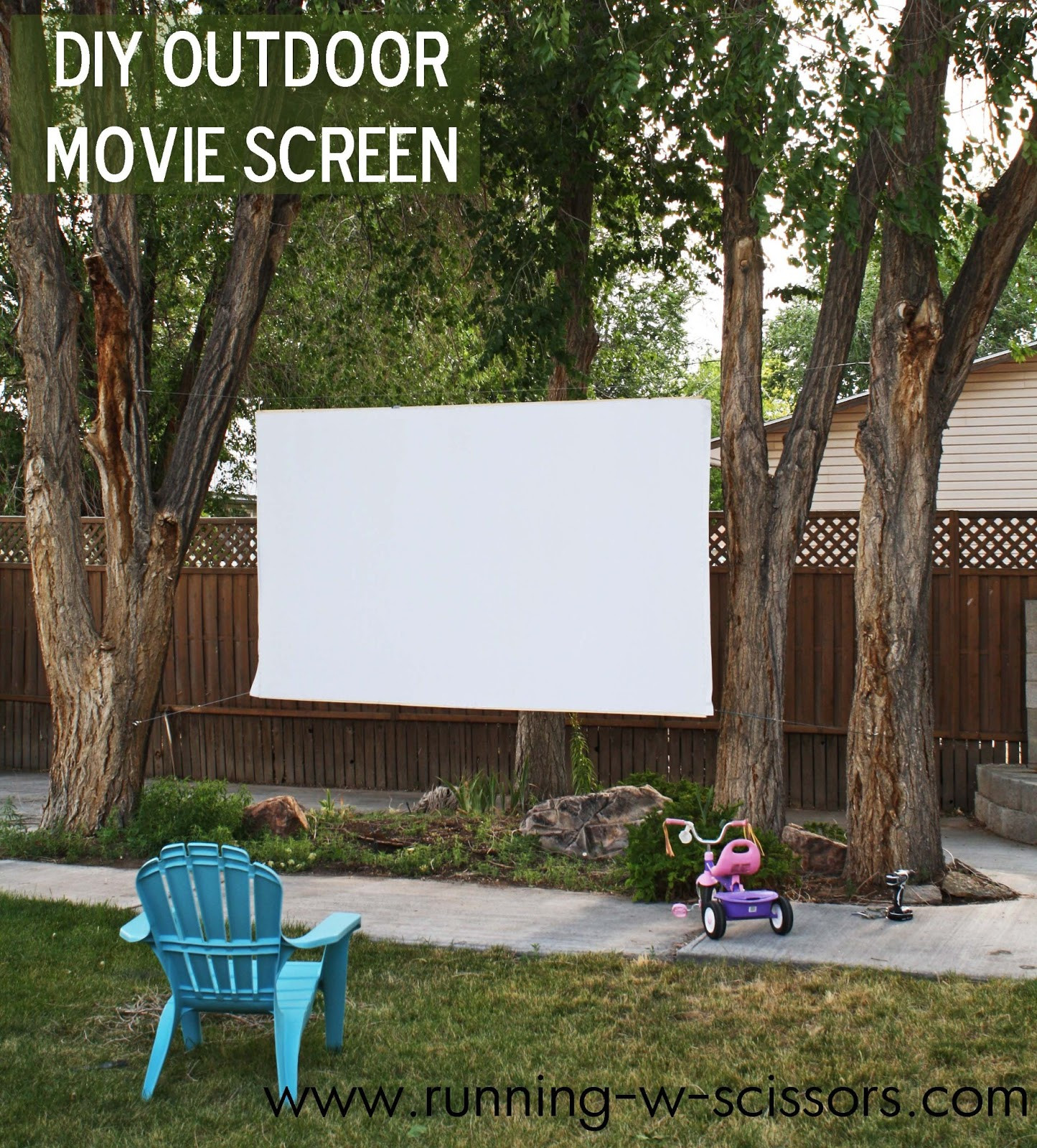 DIY Outdoor Screen
 Running With Scissors DIY Outdoor Movie Screen