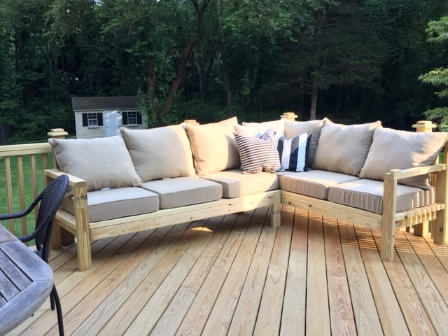 DIY Outdoor Sectional 2X4
 e Arm 2x4 Outdoor Sofa Sectional Piece