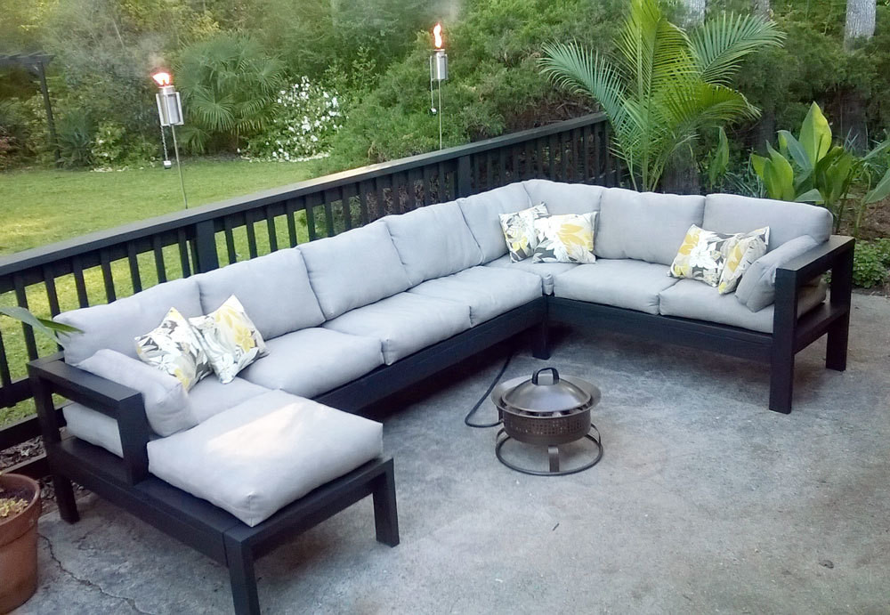 DIY Outdoor Sectional 2X4
 Armless 2x4 Outdoor Sofa Sectional Piece