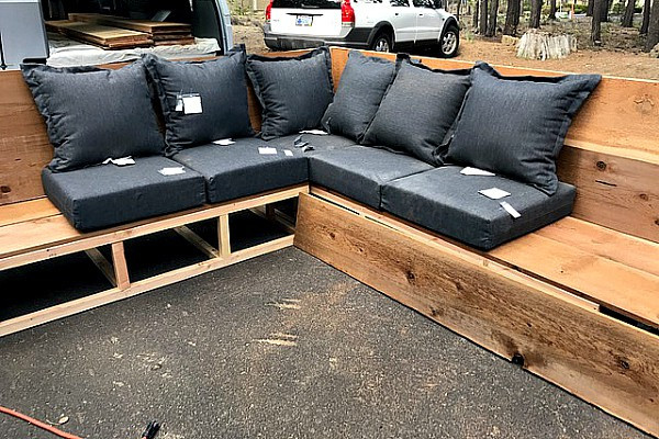 DIY Outdoor Sectionals
 Sunset Magazine Inspired DIY Outdoor Sectional Reluctant