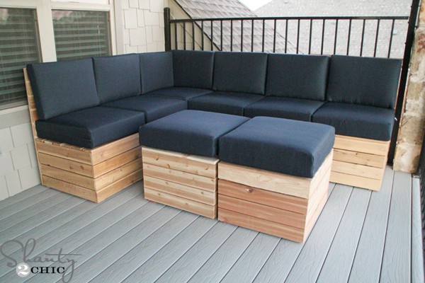 DIY Outdoor Sectionals
 DIY Modular Outdoor Seating Shanty 2 Chic