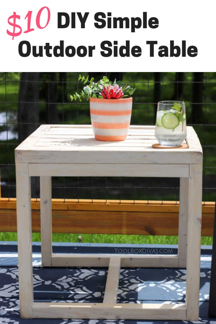 DIY Outdoor Side Table
 Simple $10 DIY Outdoor Side Table ToolBox Divas