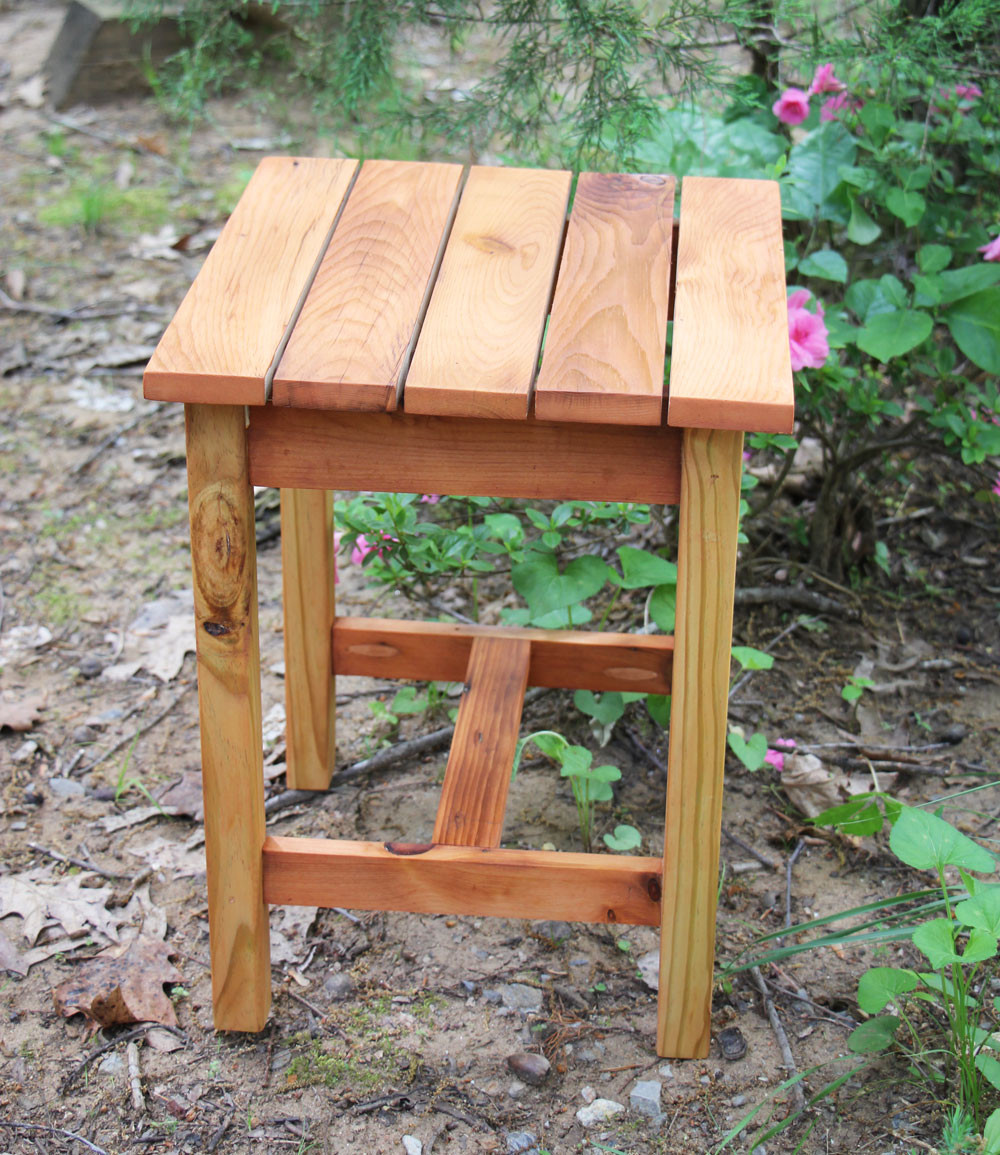 DIY Outdoor Side Table
 Cedar Outdoor Side Table First Project