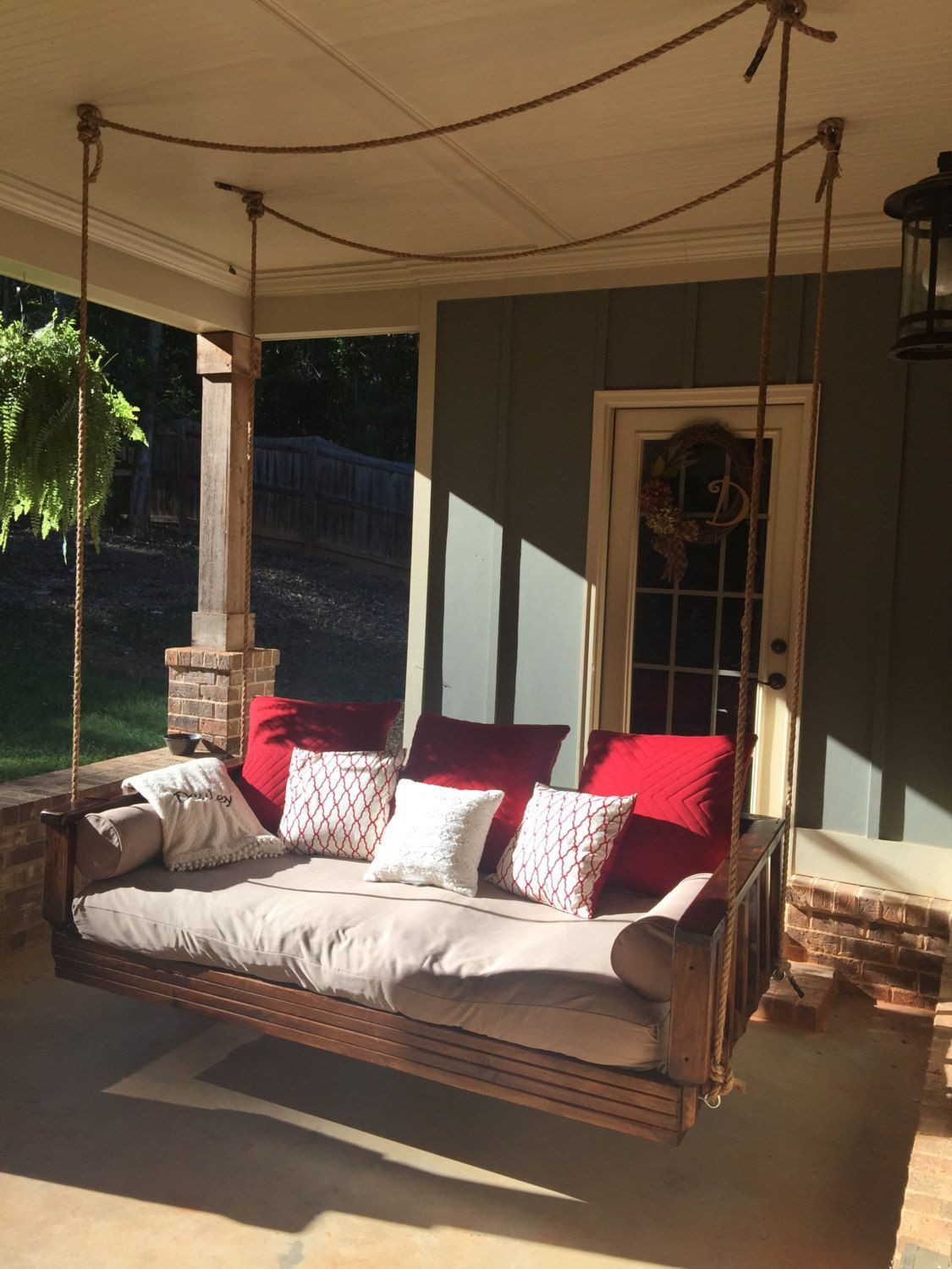 DIY Outdoor Swing Bed
 Day Bed Swing Porch Swing by DeuleyDesigns on Etsy