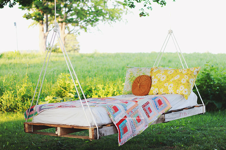 DIY Outdoor Swing Bed
 DIY Pallet Swing Bed The Merrythought