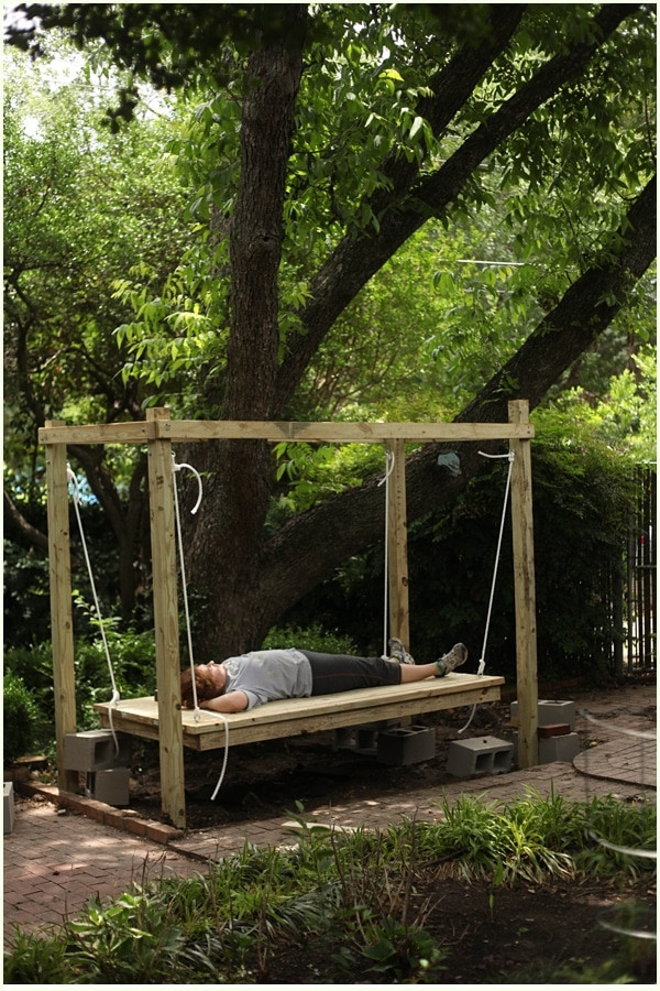 DIY Outdoor Swing Bed
 Outdoor Swinging Bed The Final Pics Before and After DIY