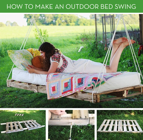 DIY Outdoor Swing Bed
 Move Over Hammocks How to Make an Outdoor Bed Swing