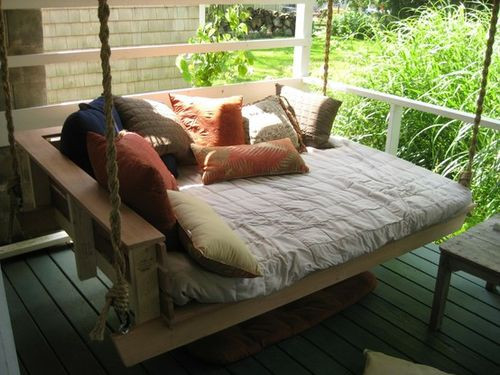 DIY Outdoor Swing Bed
 Dishfunctional Designs This Ain t Yer Grandma s Porch