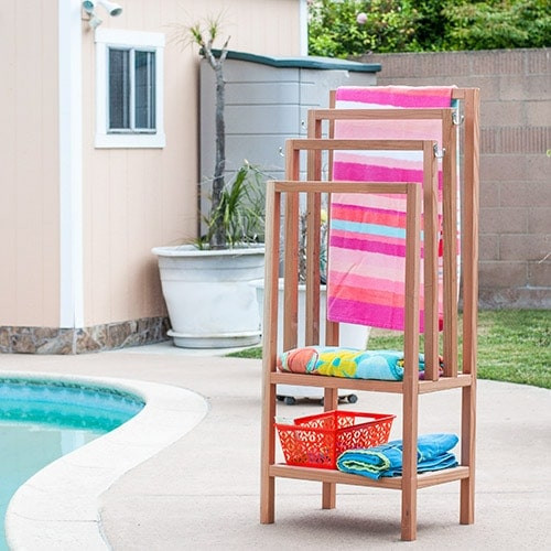 DIY Outdoor Towel Rack
 DIY Outdoor Towel Rack with Shelves Anika s DIY Life