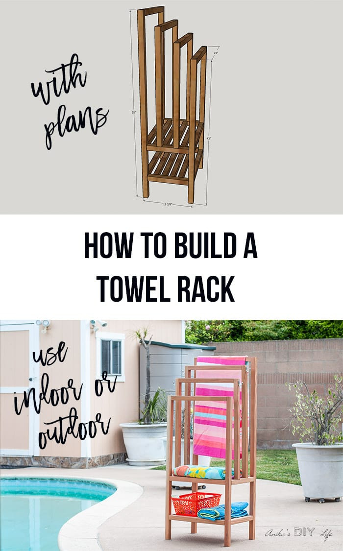 DIY Outdoor Towel Rack
 DIY Outdoor Towel Rack with Shelves Anika s DIY Life