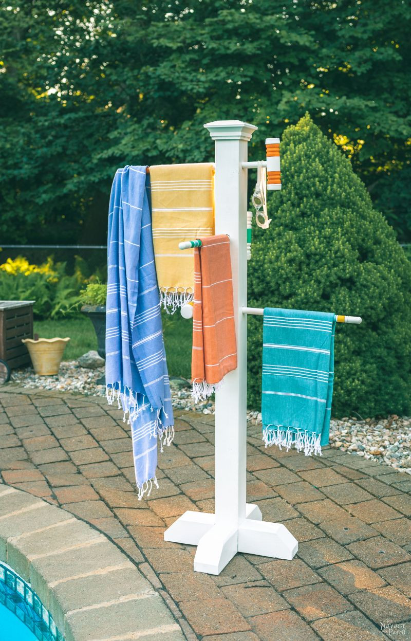 DIY Outdoor Towel Rack
 Croquet Mallet Pool Towel Rack The Navage Patch