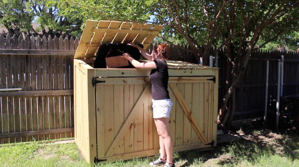 DIY Outdoor Trash Bin
 How to Build a Trash Can Shed Plans available