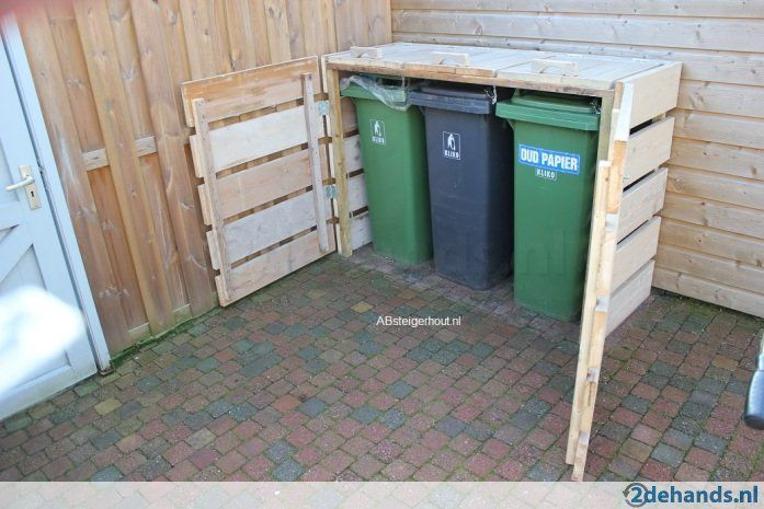 DIY Outdoor Trash Bin
 Outdoor Wooden Garbage Can Storage Bin