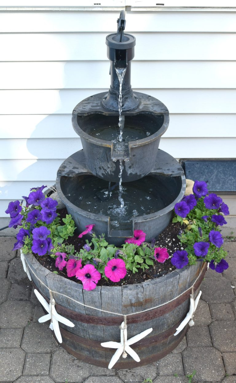 DIY Outdoor Water Feature
 DIY water fountain improving a store bought one with a