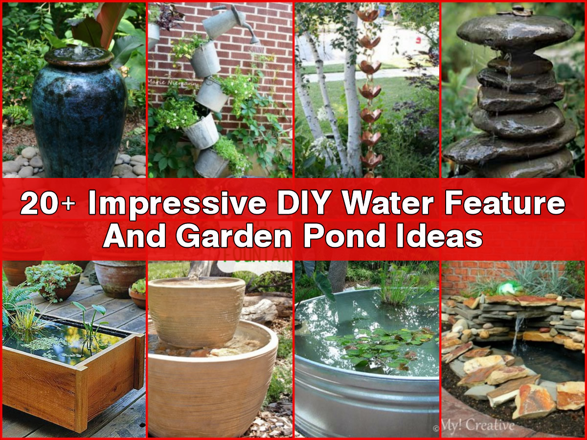 DIY Outdoor Water Features
 20 Impressive DIY Water Feature And Garden Pond Ideas