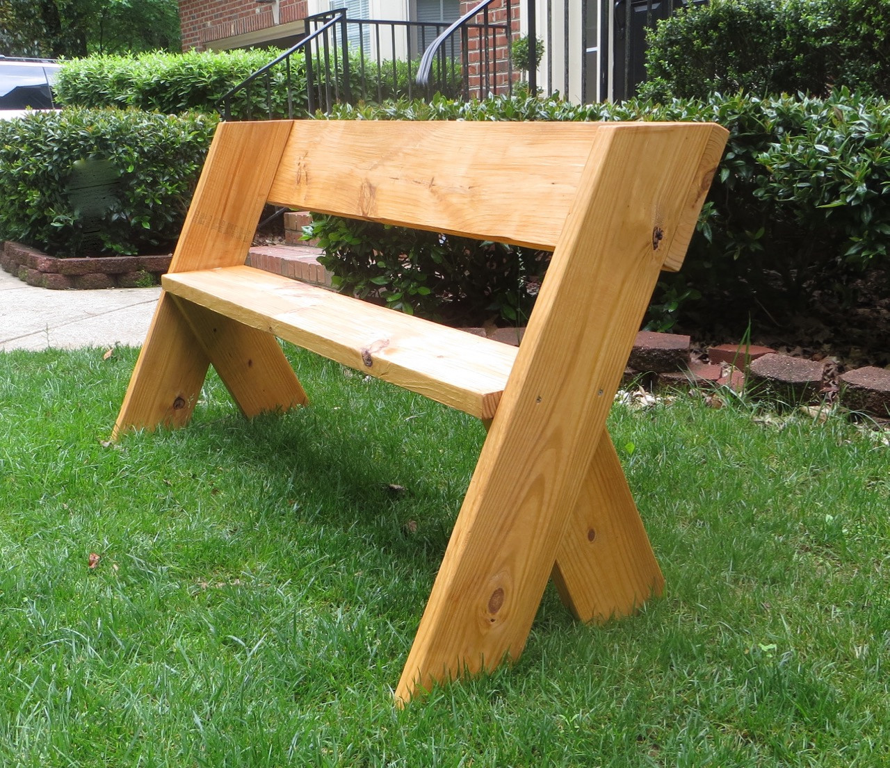 DIY Outdoor Wooden Bench
 The Project Lady DIY Tutorial – $16 Simple Outdoor Wood