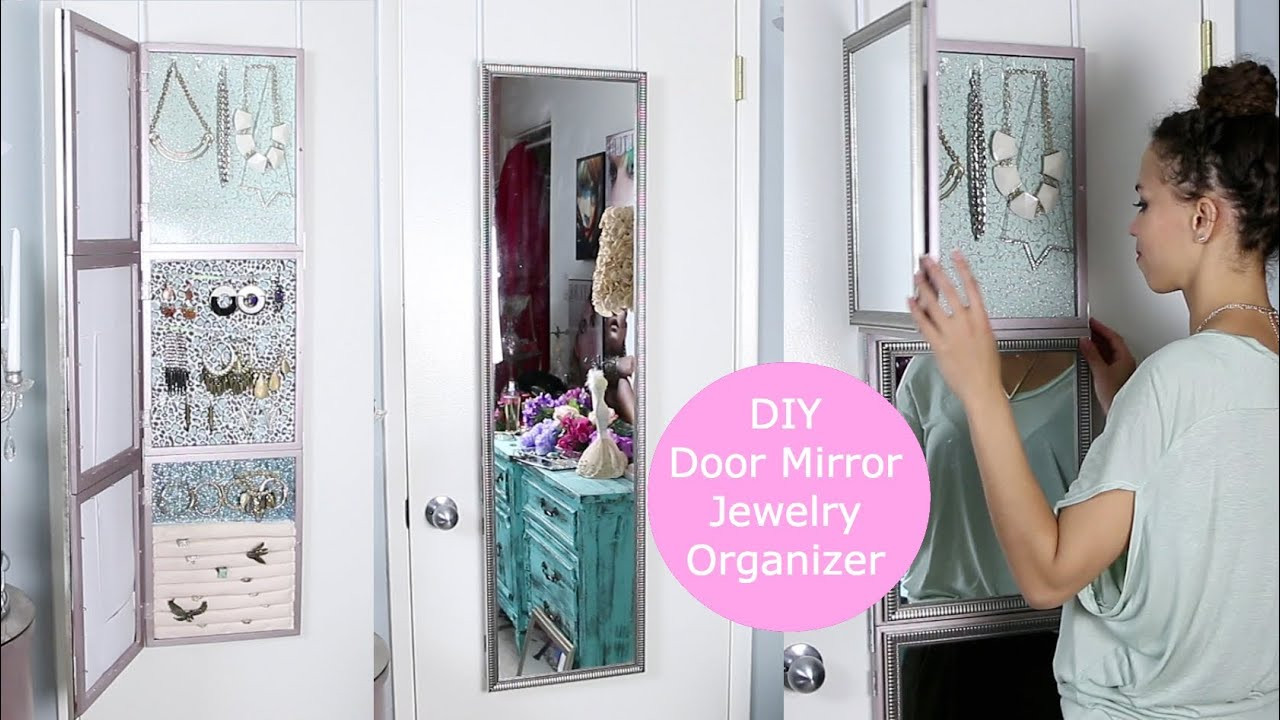 DIY Over The Door Organizer
 DIY Over Door Jewelry Display & Mirror
