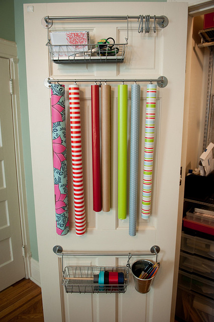 DIY Over The Door Organizer
 33 Ways To Organize Your Gift Wrapping Essentials