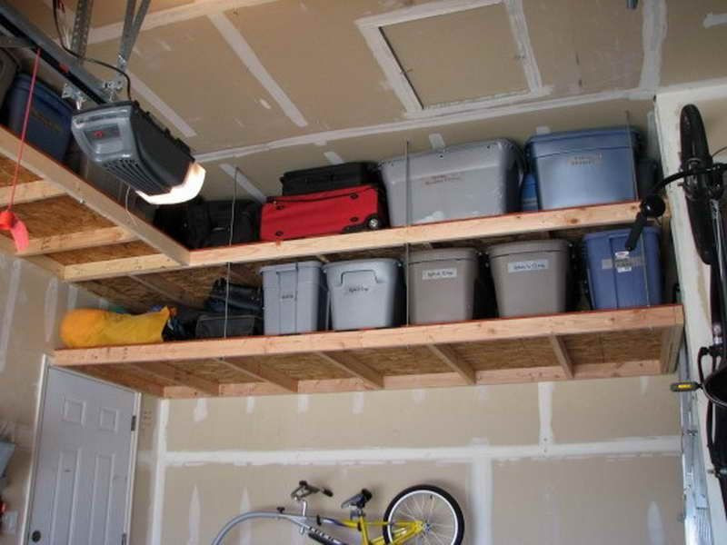 DIY Overhead Garage Storage Plans
 Overhead Shelving Ideas for Garage