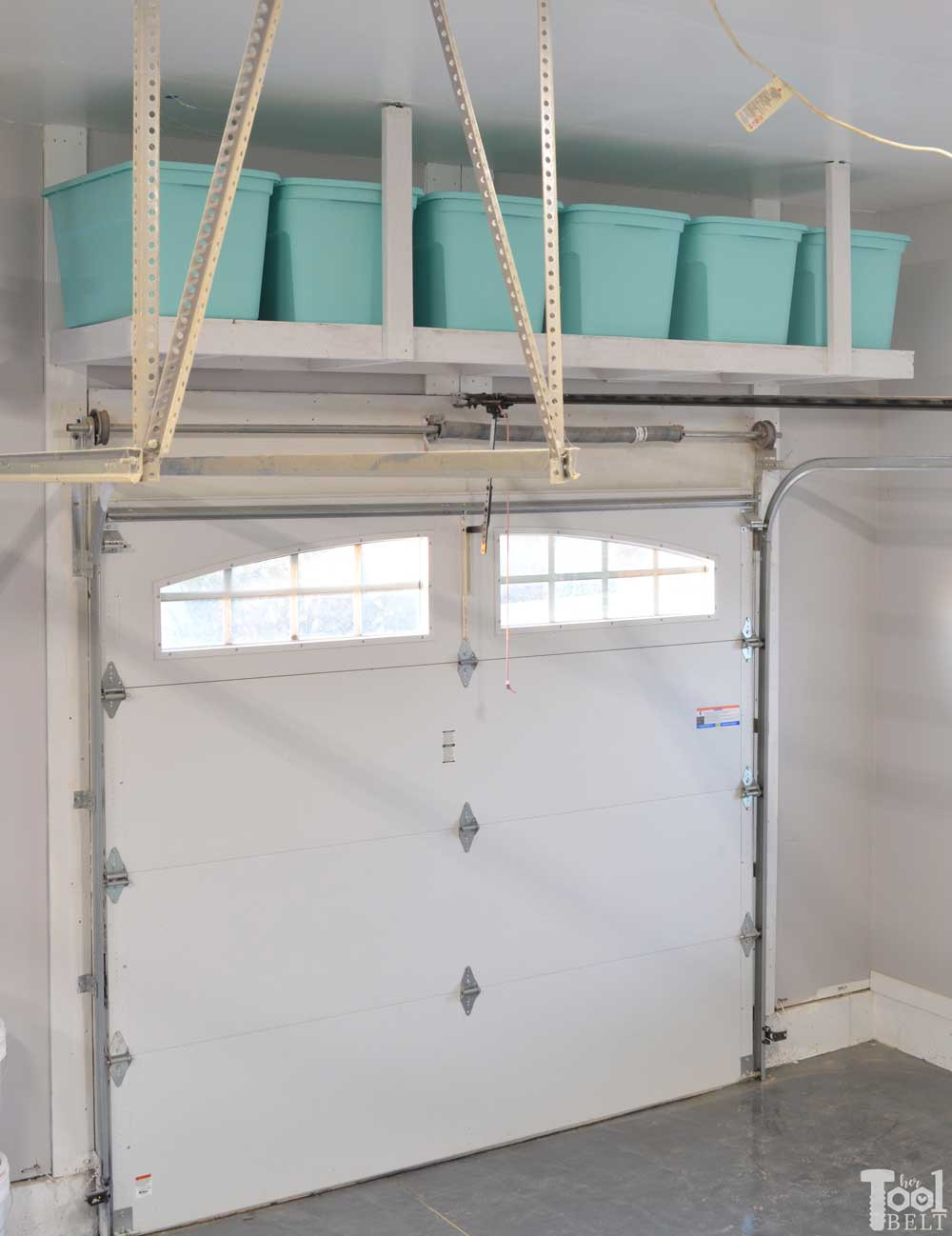 DIY Overhead Garage Storage Plans
 Overhead Garage Storage Shelf Her Tool Belt