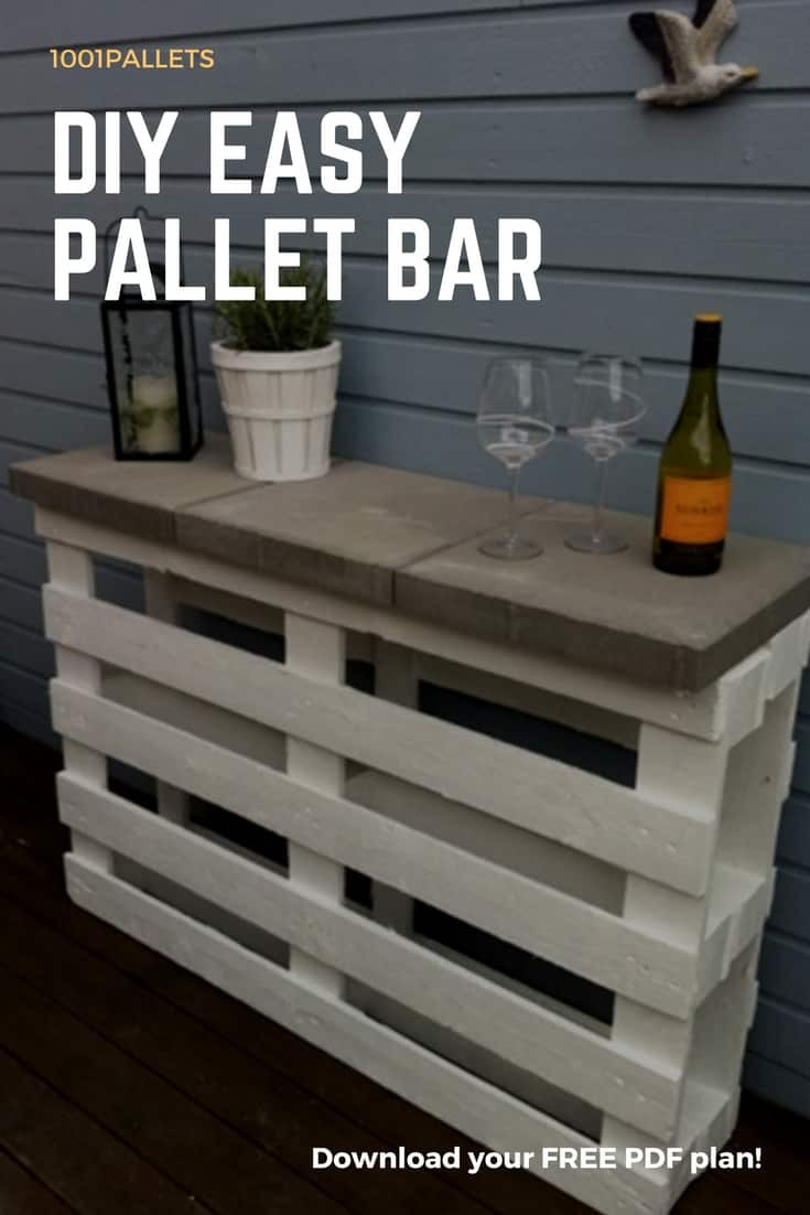 DIY Pallet Plans
 DIY Easy Pallet Bar Plans • Free Pallet Tutorials • 1001