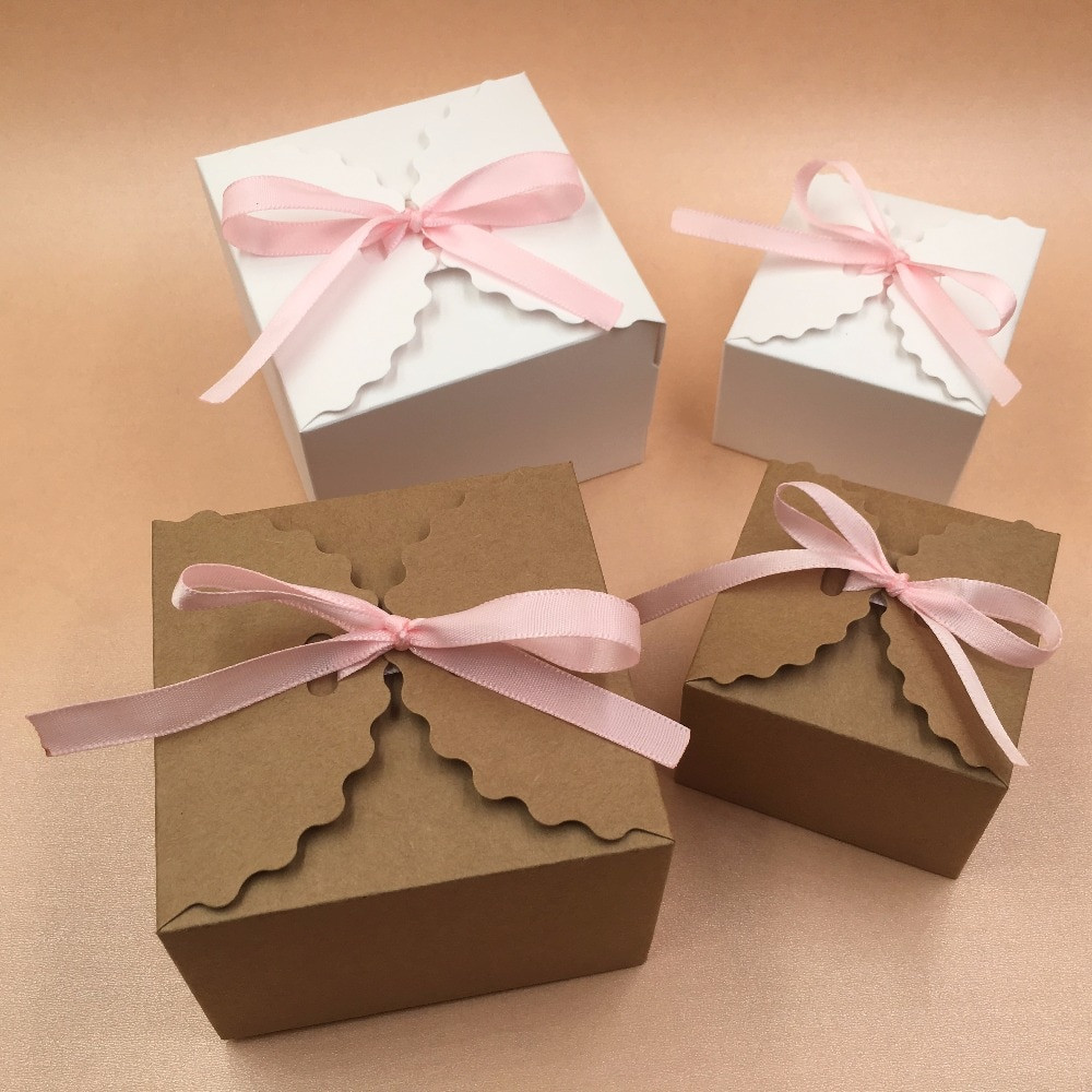 DIY Paper Gift Boxes
 20pcs lot brown white Kraft Paper Box DIY Wedding Gift