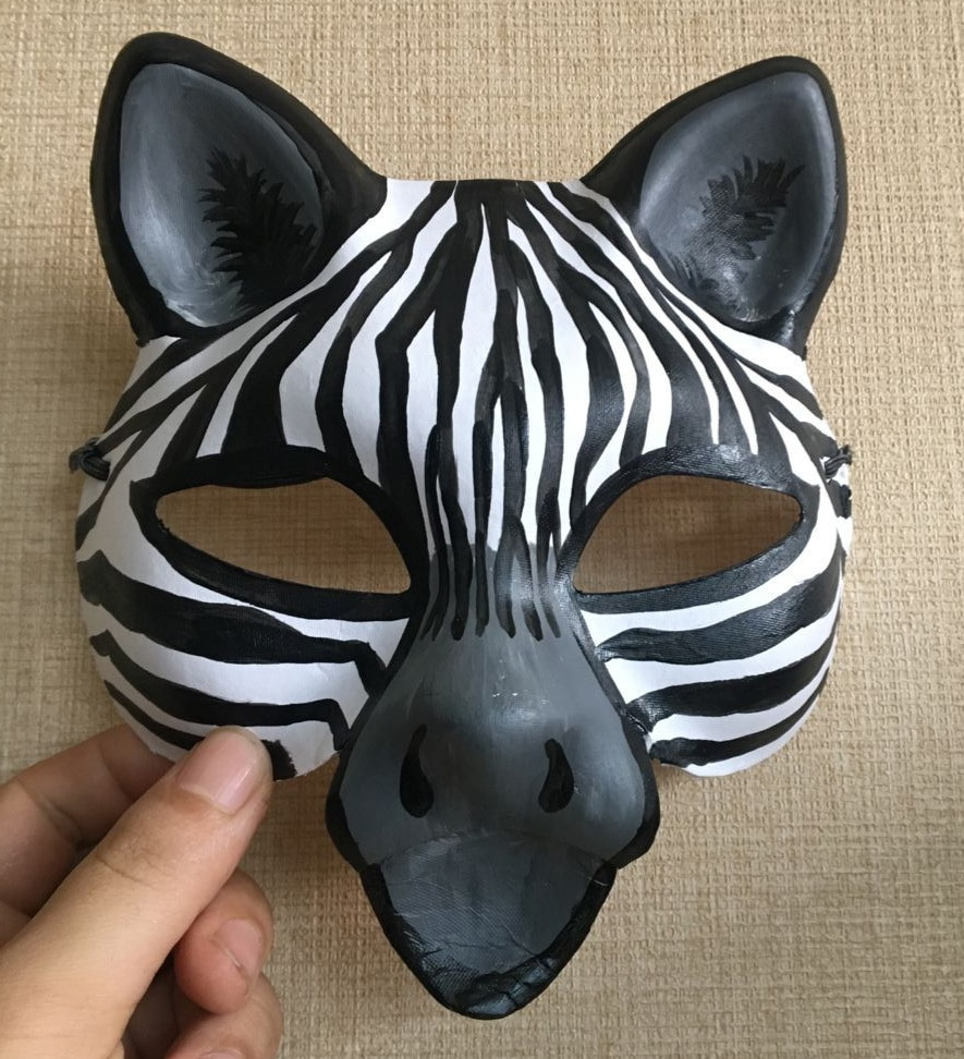 DIY Paper Mache Masks
 New Quality Handmade DIY Mask Halloween Cute Zebra Mask