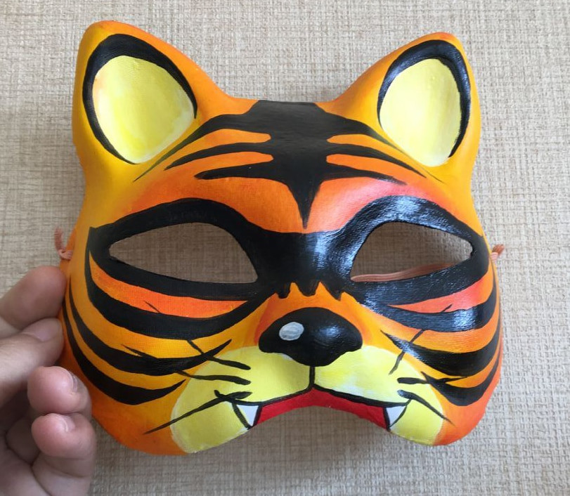 DIY Paper Mache Masks
 New Quality Handmade DIY Mask Halloween Cute Tiger Mask
