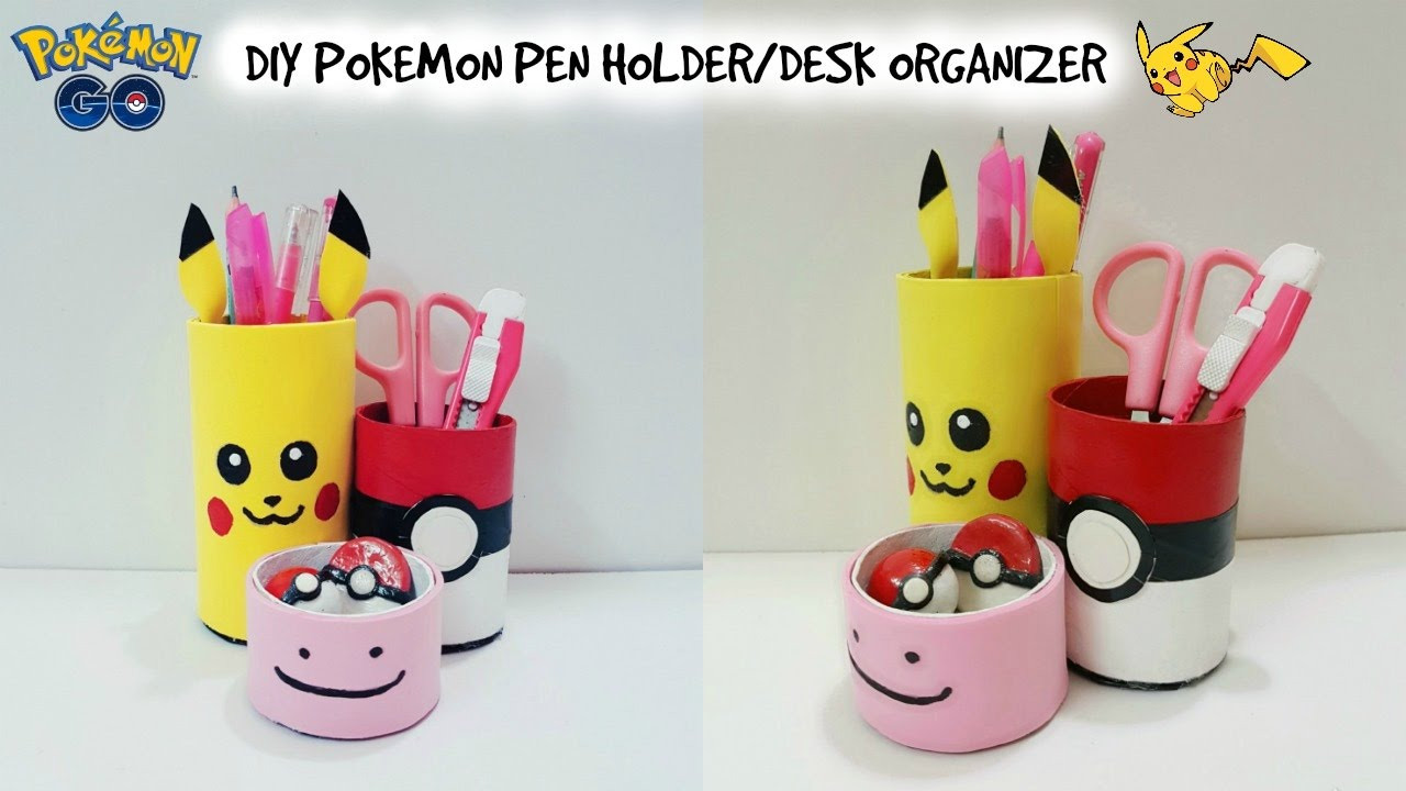 DIY Pen Organizer
 DIY Desk Organizer DIY Pokemon Go DIY Pen Holder with