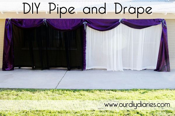 DIY Pipe And Drape For Wedding
 Pin on Back drop ideas