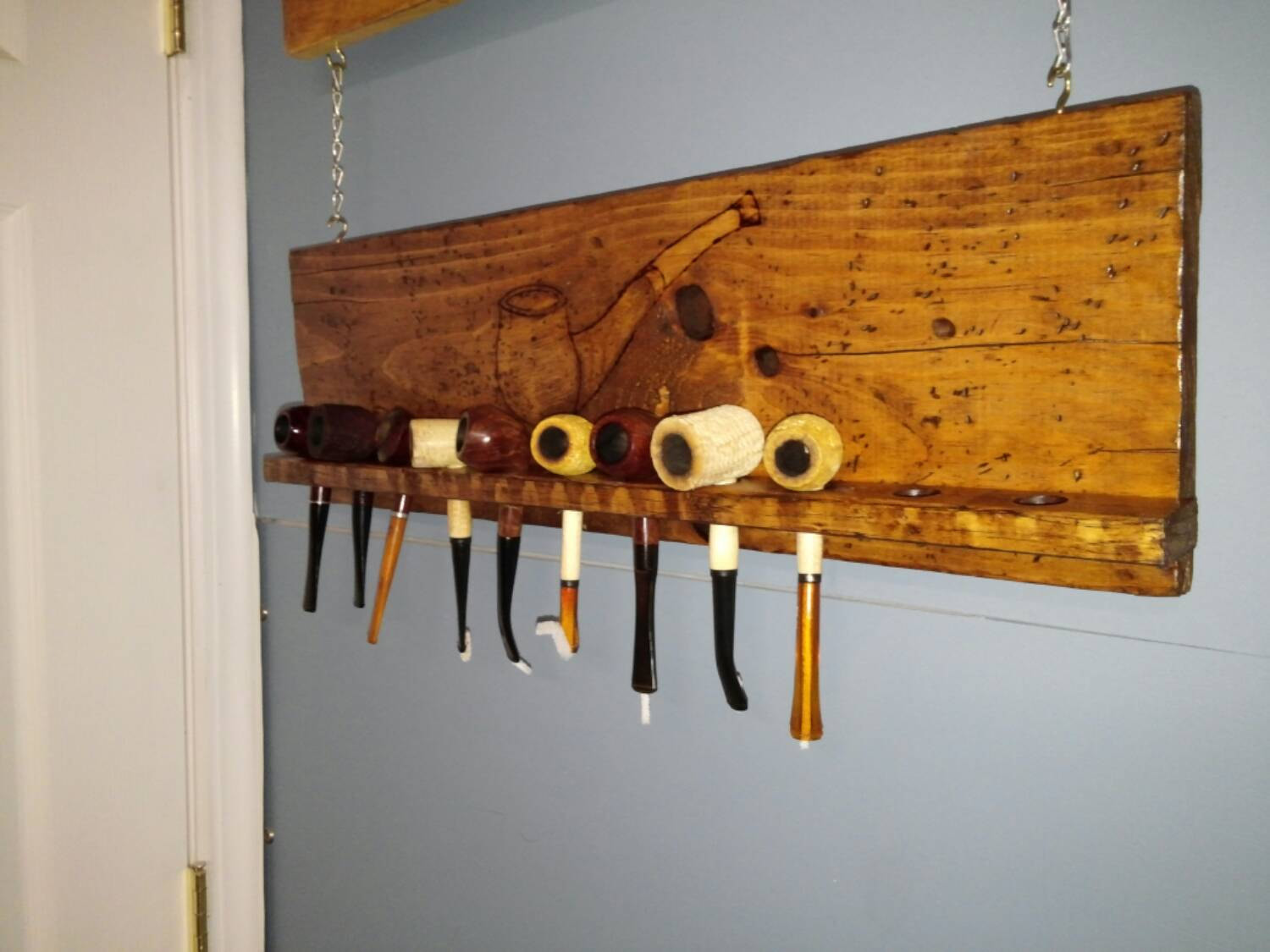 DIY Pipe Rack
 Handmade Tobacco Pipe Rack