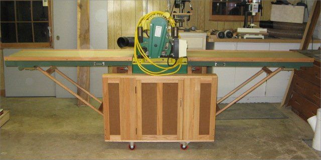 DIY Planer Stand
 Mobile planer stand with folding outfeed & infeed tables