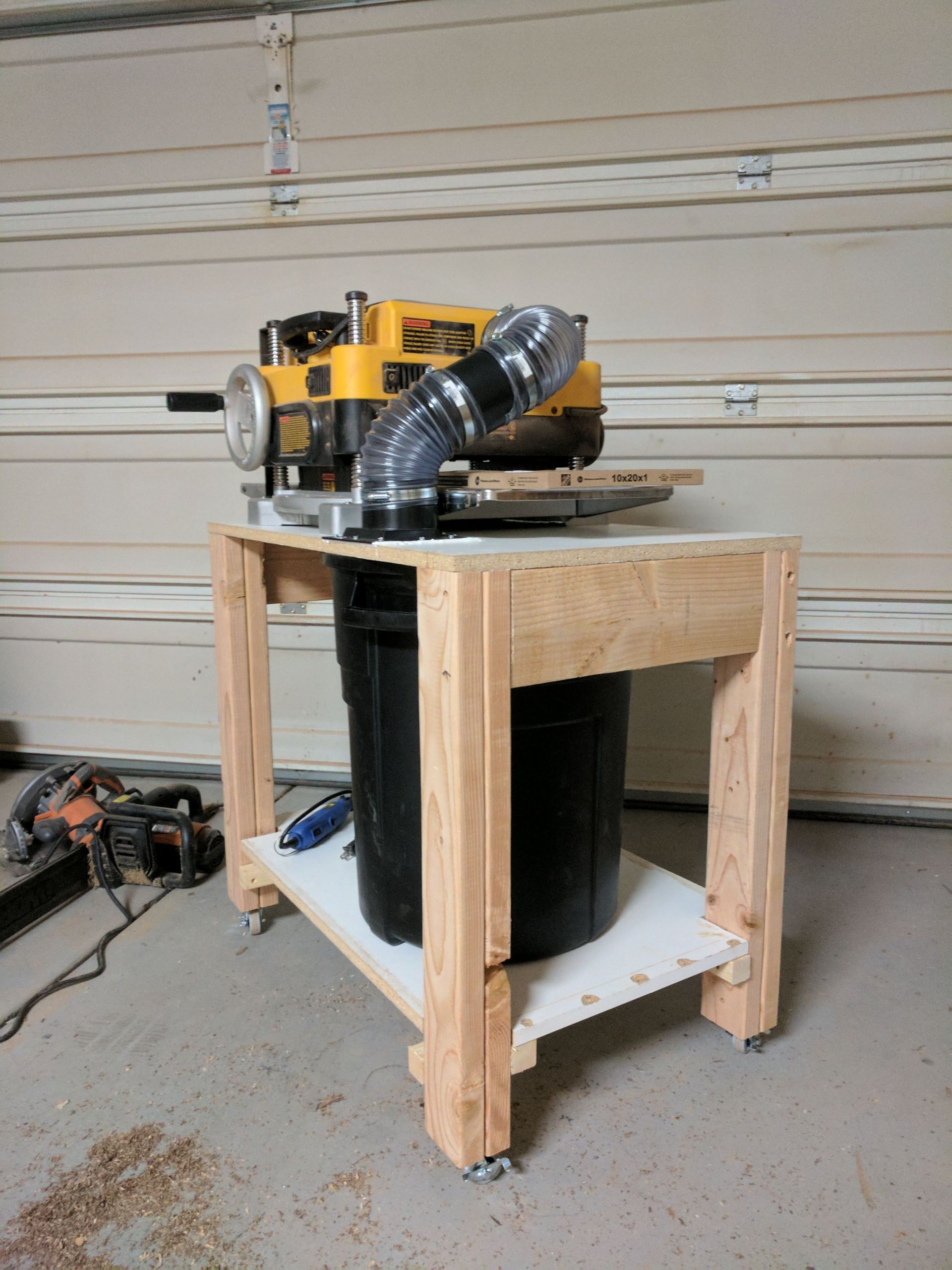 DIY Planer Stand
 New mobile planer stand with built in chip collection