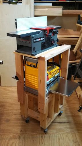 DIY Planer Stand
 I really like this Quick & Easy Planer Jointer Rolling