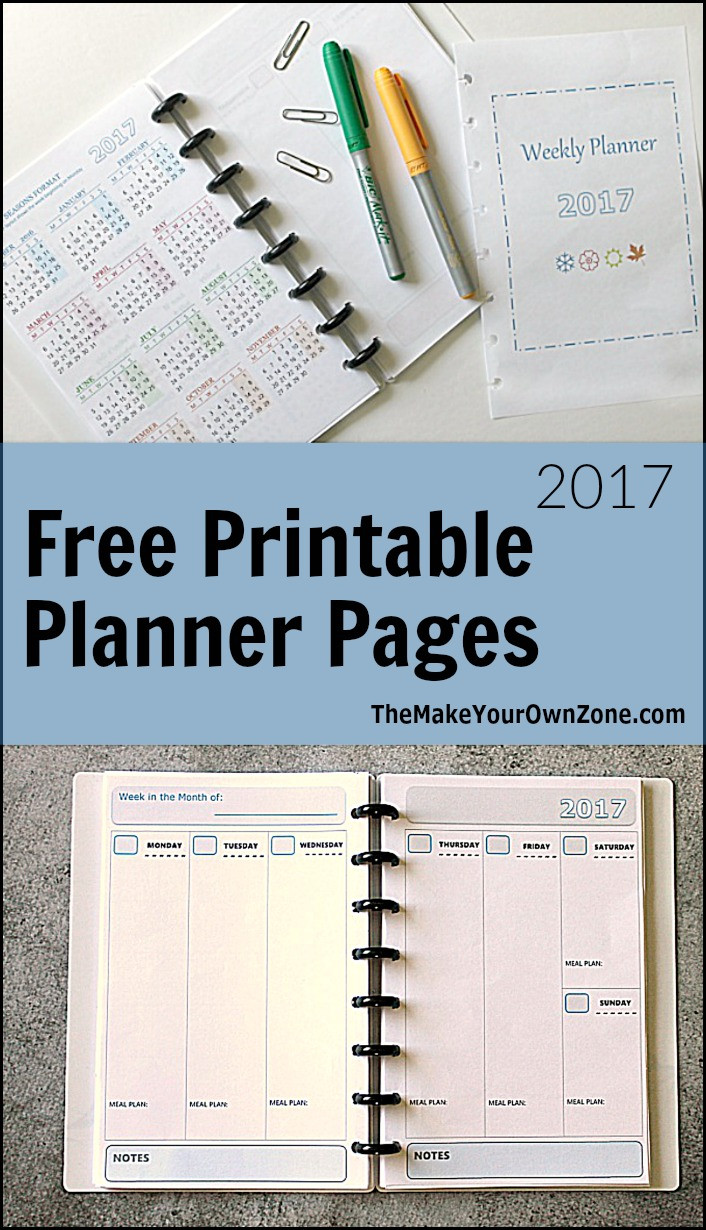 DIY Planner Printables
 2017 Free Printable Planner Pages The Make Your Own Zone