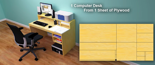 DIY Plywood Computer Desk
 puter Desk From 1 Sheet of Plywood